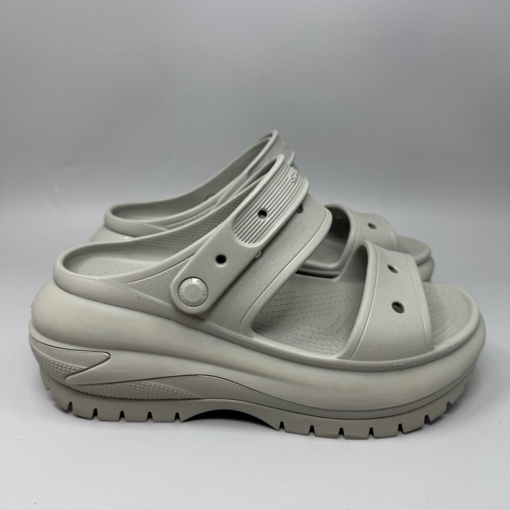 Crocs Women's Classic Mega Crush Platform Chunky Sandal Elephant Gray Size 9